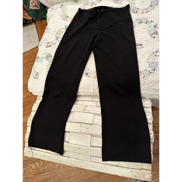 VINTAGE TAHARI BLACK DRAWSTRING PANTS 6 - Picture 4 of 7